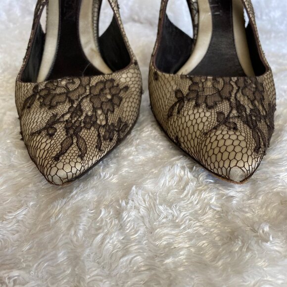 VINTAGE ALEXANDER MCQUEEN CLOTH HEELS 7 1/2 - Picture 4 of 5